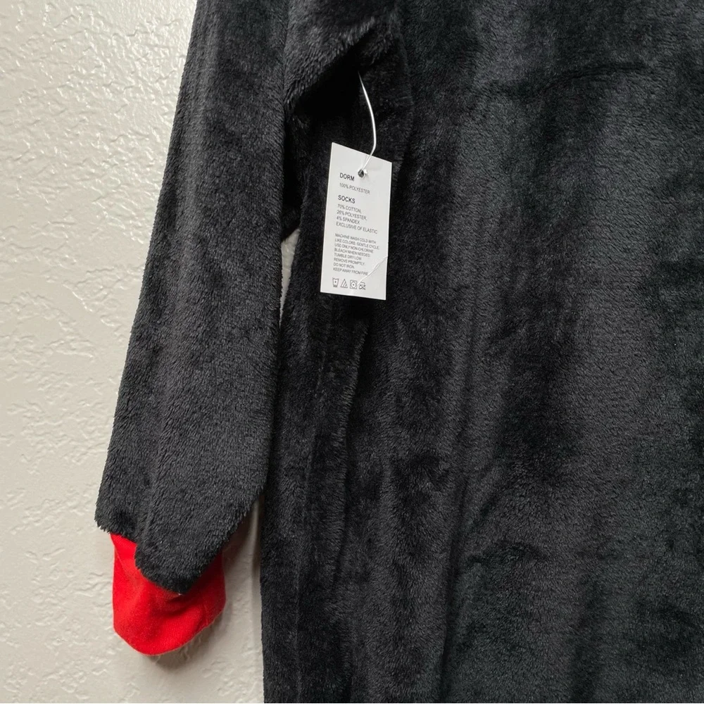 NWT Disney Women's Mickey Mouse Sleep Lounger Black and Red Fleece Hoodie - Picture 14 of 15